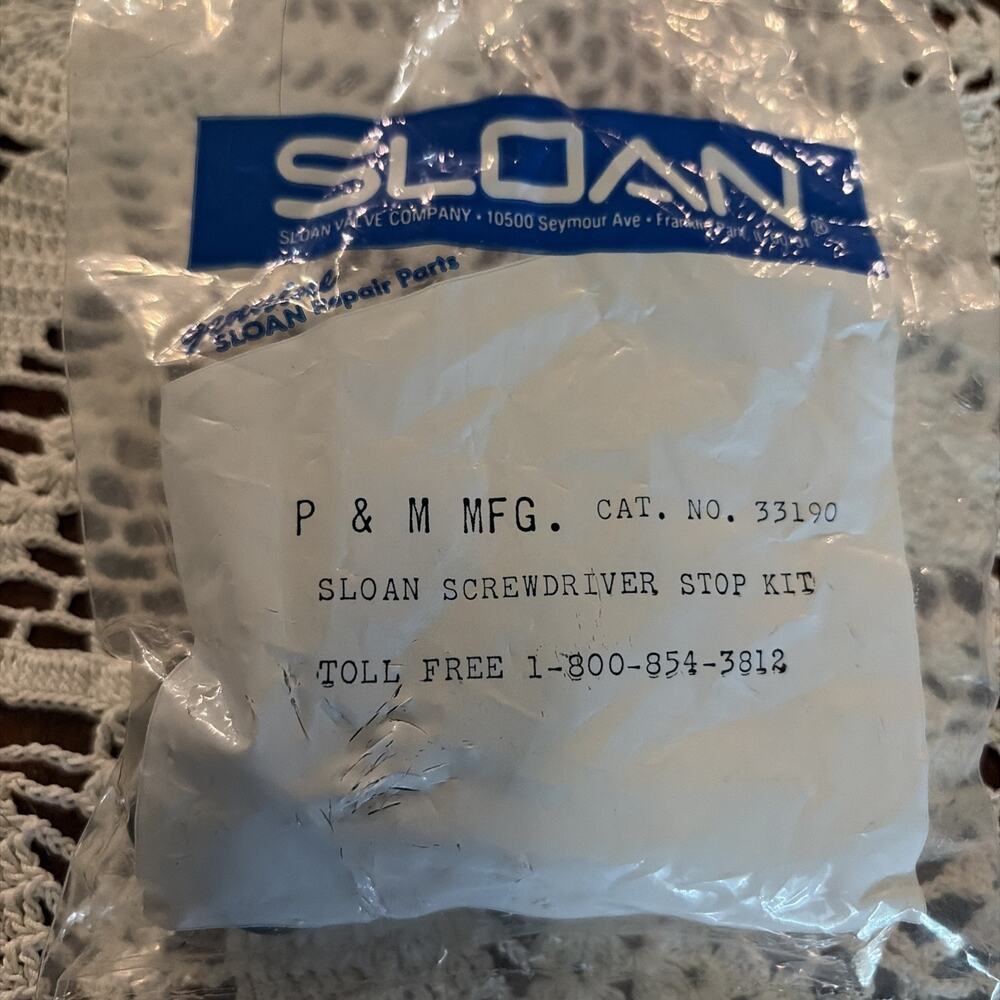 P&m Mfg 33190 Sloan Screwdriver Stop Kit